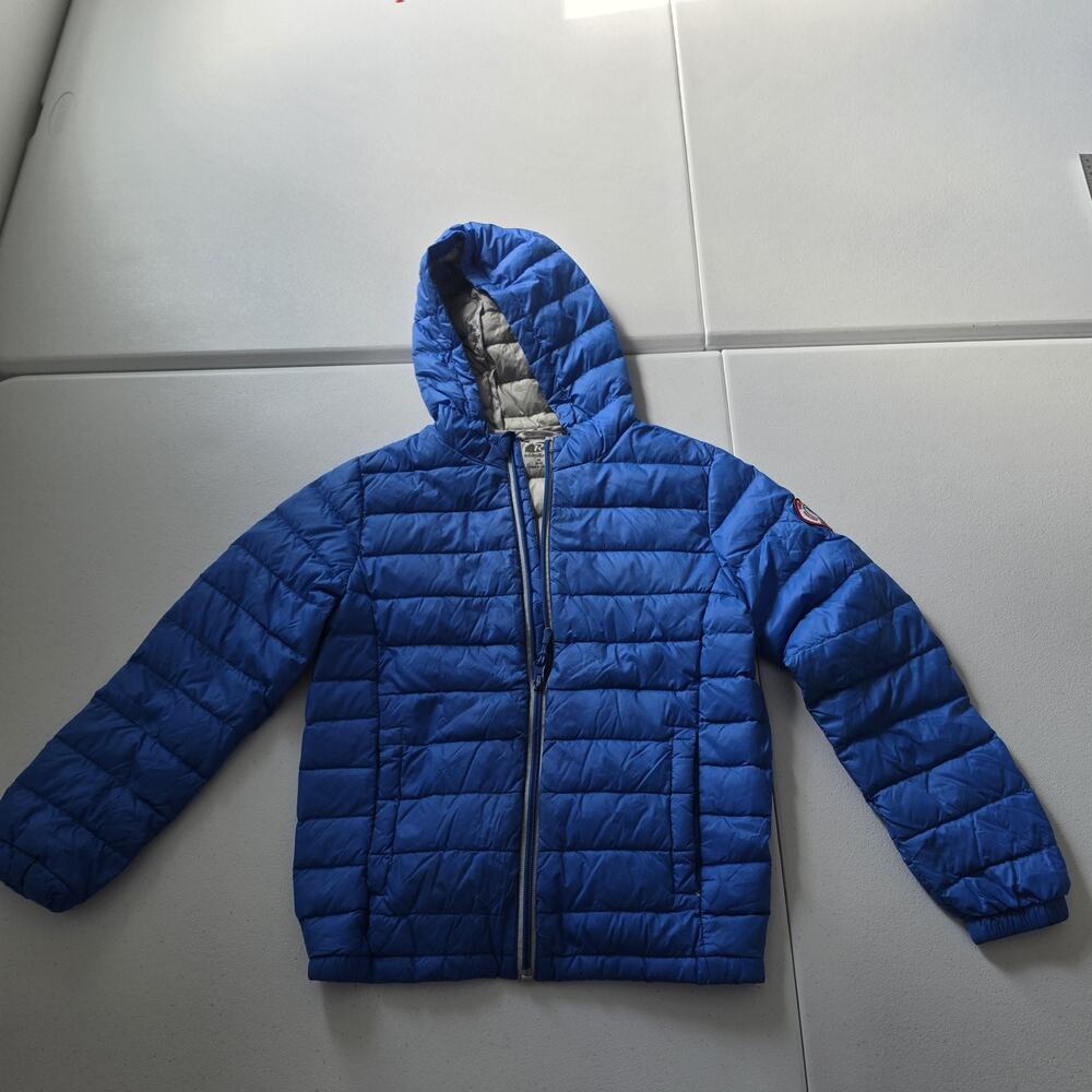 Rokka&rolla Jacket Kids M 8-9 Blue Down Puffer Hooded Lightweight Winter Coat